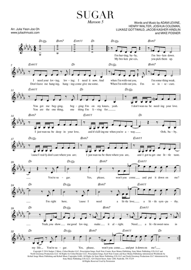 Sugar (arr. JULIA OH MUSIC | Julia Yeon-Joo Oh)