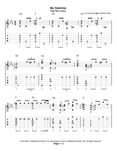 My Valentine (arr. Steven King)