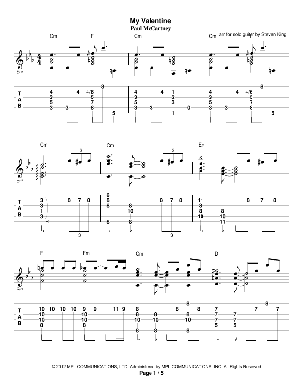 My Valentine (arr. Steven King)