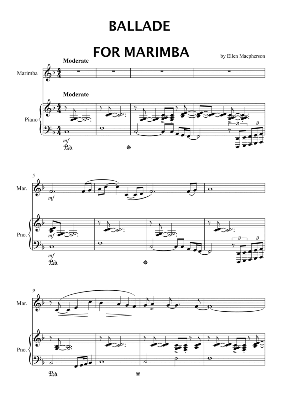 BALLADE FOR MARIMBA & PIANO
