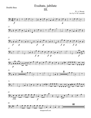 Exultate jubilate Third Movement Alleluia (arr. Nick Lacanski)