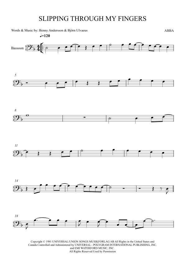 Slipping Through My Fingers (arr. Karen Gueiros)
