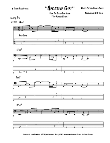 Negative Girl (arr. Accubass)