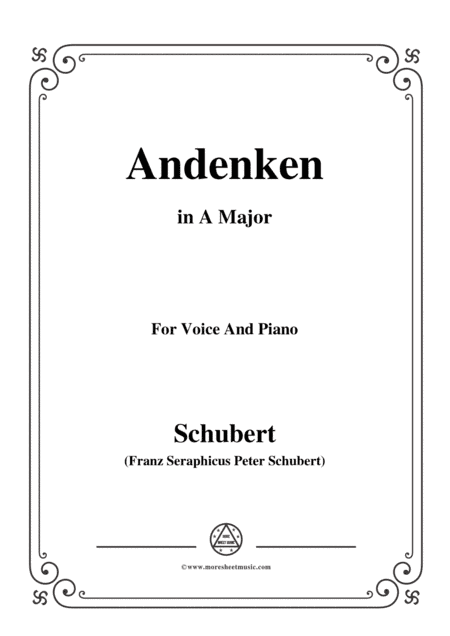 Schubert-Andenken,in A Major,for Voice&Piano (arr. MSM)