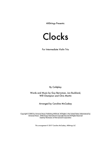 Clocks (arr. AltStrings)