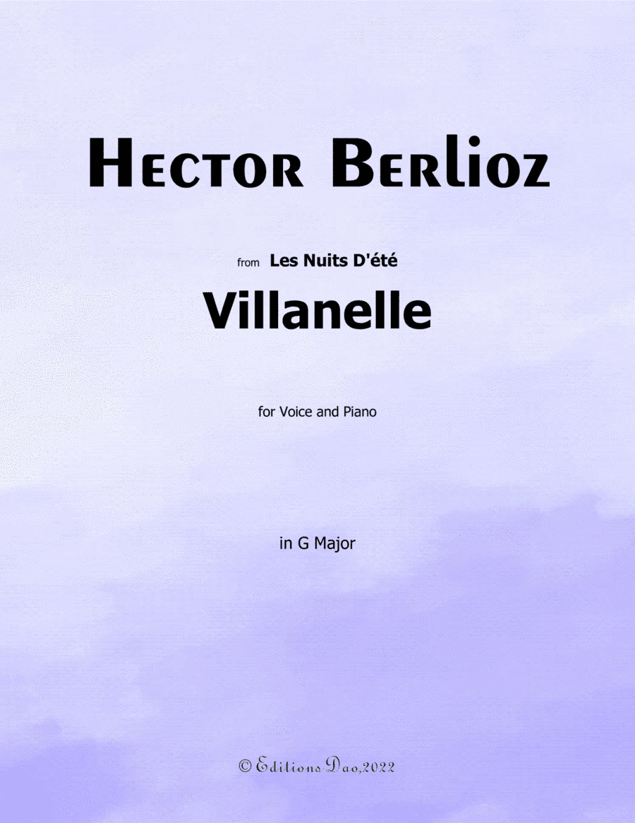 Villanelle, by Berlioz, in G Major (arr. Editions Dao)