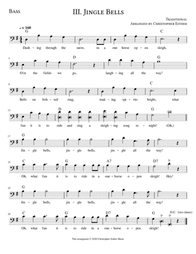 Jingle Bells for Bass Voice (arr. Christopher Esther)