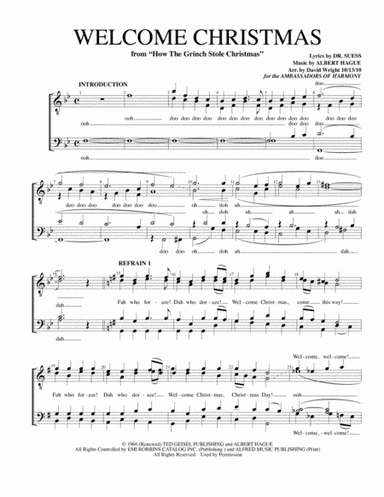 Welcome Christmas (arr. David Wright)