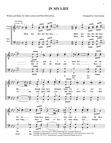In My Life (arr. Tom Gentry)