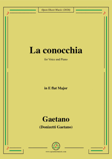 Donizetti-La conocchia,in E flat Major,for Voice and Piano (arr. MSM)