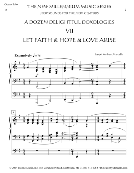 Delightful Doxology VI - 'From All That Dwell Beneath the Skies' - Organ - Key of G (arr. Pavane Music, Inc.)