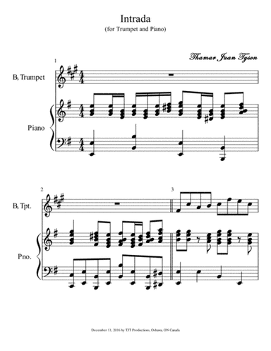 Intrada for Trumpet and Piano
