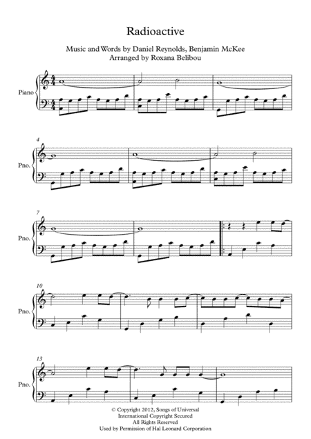 Radioactive (arr. Roxana Belibou)