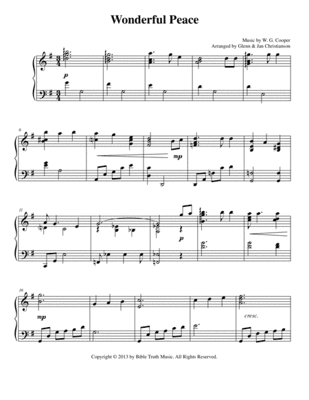 Wonderful Peace (arr. Glenn & Jan Christianson)