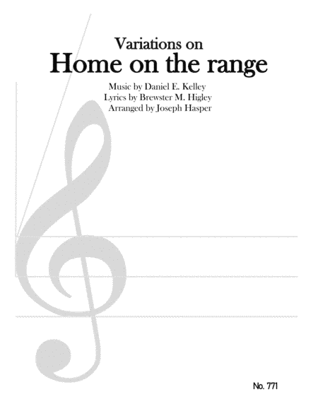 Variations on Home on the Range for Piano Solo (arr. Joseph Hasper)