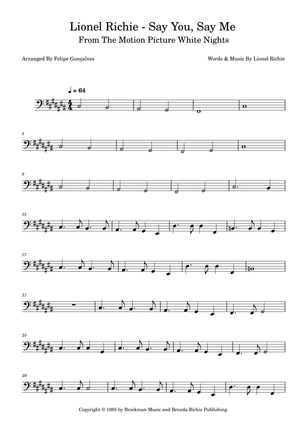 Say You, Say Me (arr. Felipe Gonçalves)