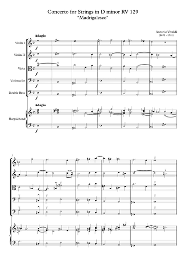 Concerto for Strings in D minor RV 129