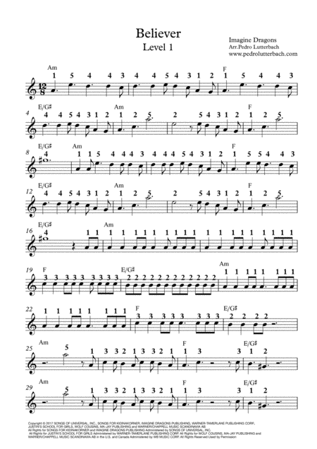 Believer (arr. Pedro Lutterbach)