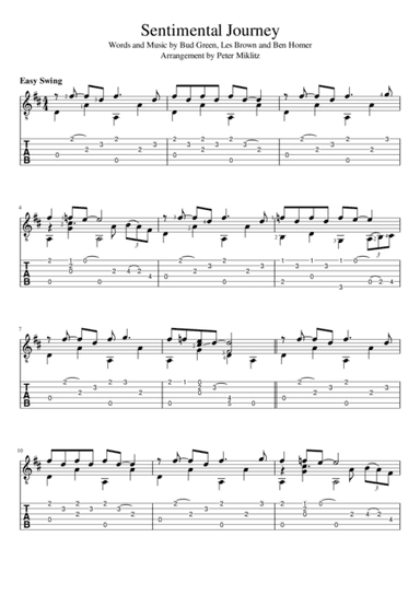Sentimental Journey (arr. Peter Miklitz)