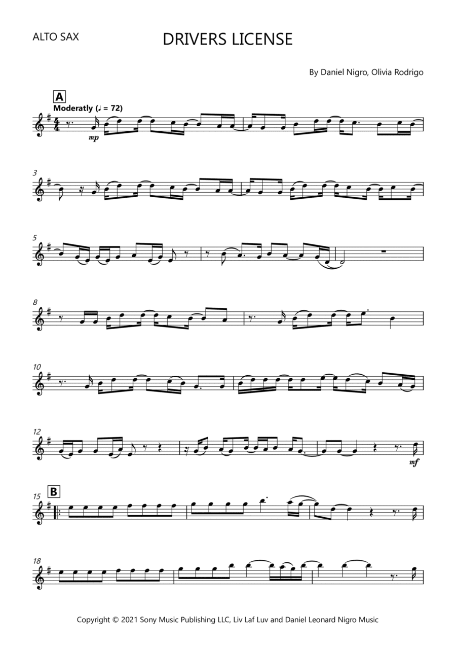 Drivers License (arr. Douglas Wattson)