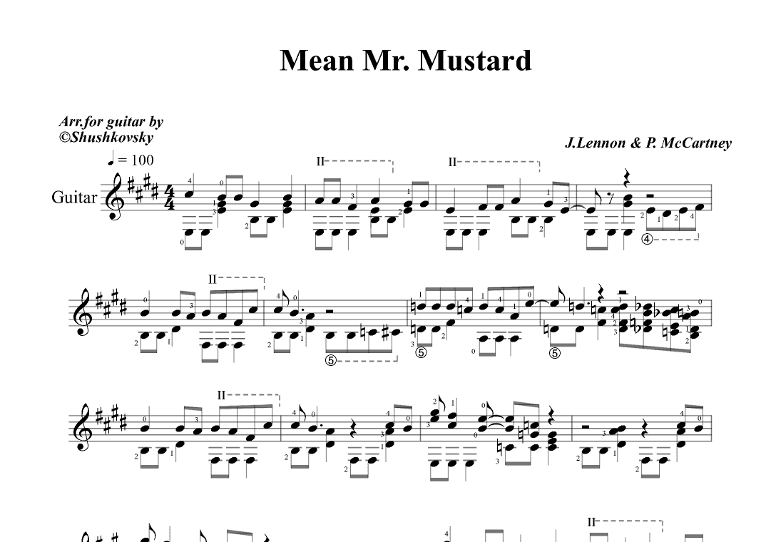 Mean Mr. Mustard (arr. Evgeny Shushkovsky)