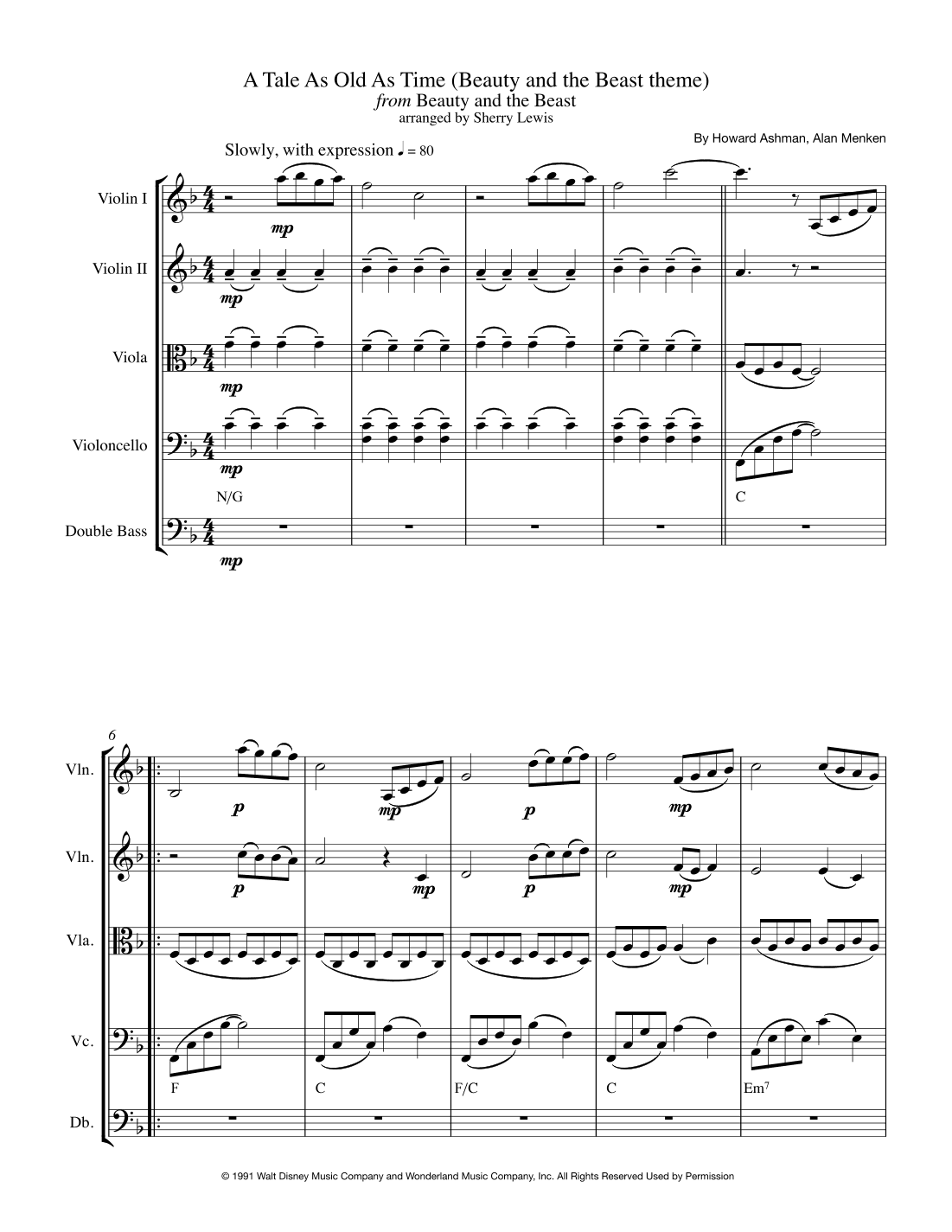 Beauty And The Beast (arr. Sherry Lewis)