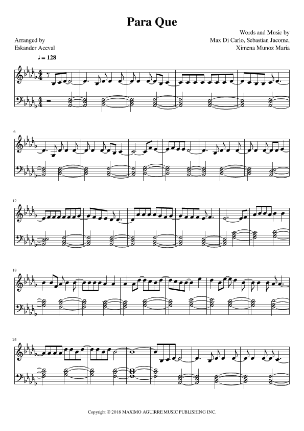 Para Que (arr. Eskander Aceval)