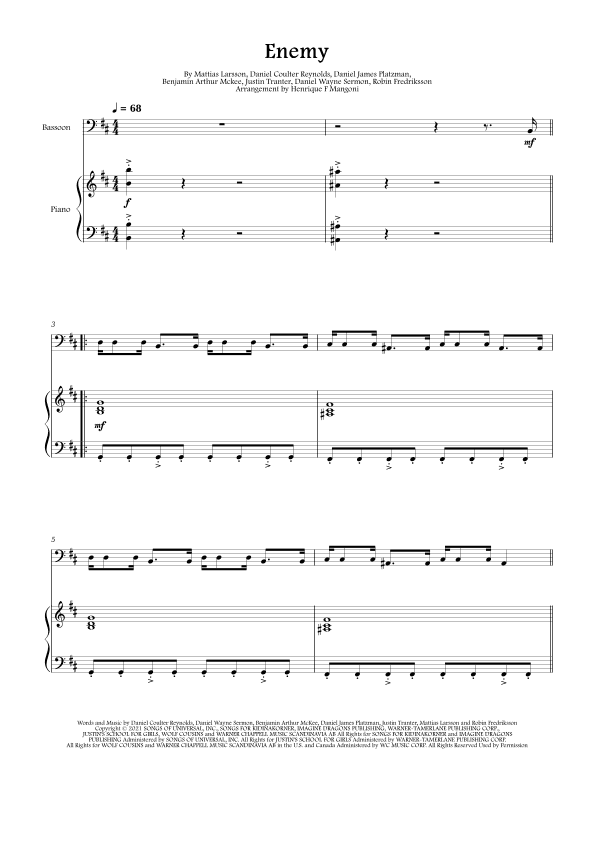 Enemy (arr. Henrique F Mangoni)