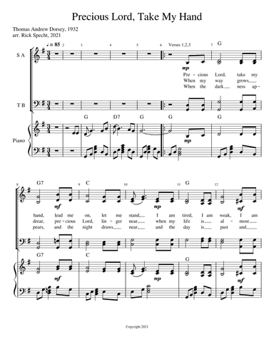 Precious Lord, Take My Hand (arr. Richard Specht)
