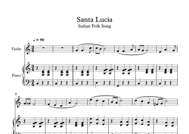 Santa Lucia - Italian Folk Song (Violin + Piano) (arr. Digital Book Music)