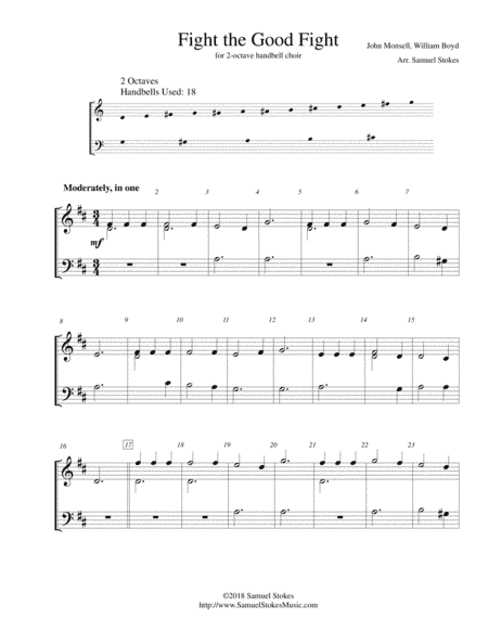 Fight the Good Fight - for 2-octave handbell choir (arr. Samuel Stokes)