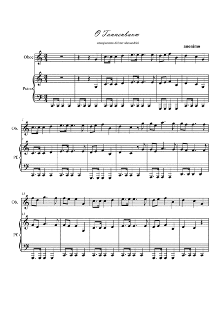 O Tannenbaum. Oboe e piano (arr. Ester Alessandrini)