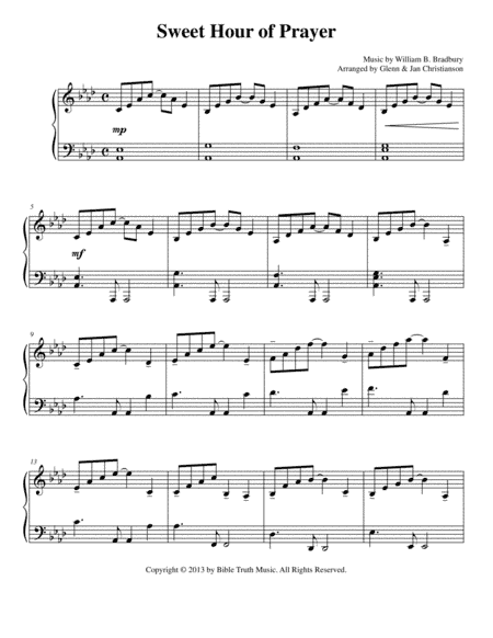 Sweet Hour of Prayer (arr. Glenn & Jan Christianson)