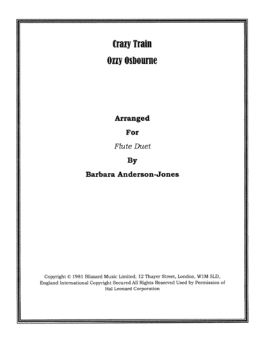 Crazy Train (arr. Barbara Anderson-Jones)
