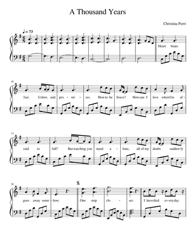A Thousand Years (arr. Barbara Schütze)