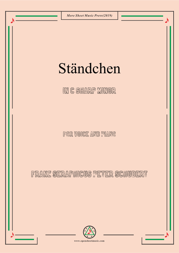 Schubert-Ständchen,in c sharp minor,for Voice&Piano (arr. MSM)