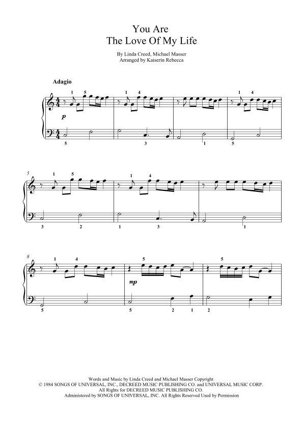 You Are The Love Of My Life (the One Love Of My Life) (arr. Kaiserin Rebecca)