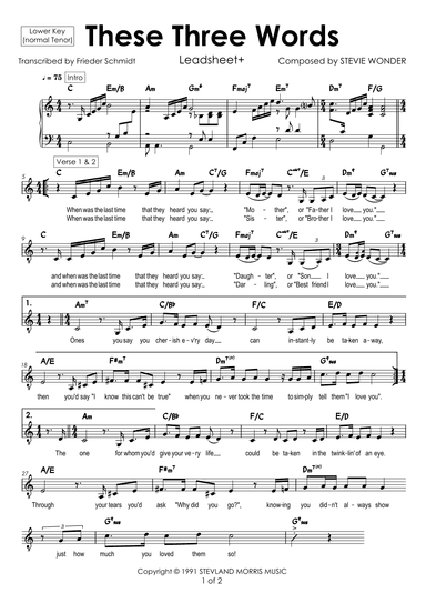 These Three Words (arr. Frieder Schmidt)