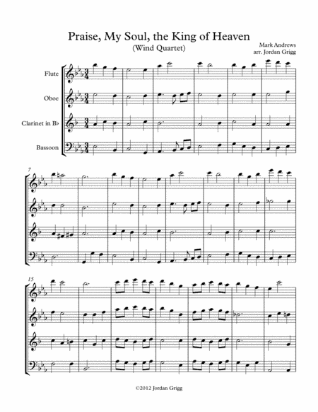 Praise, My Soul, the King of Heaven (Wind Quartet) (arr. Jordan Grigg)