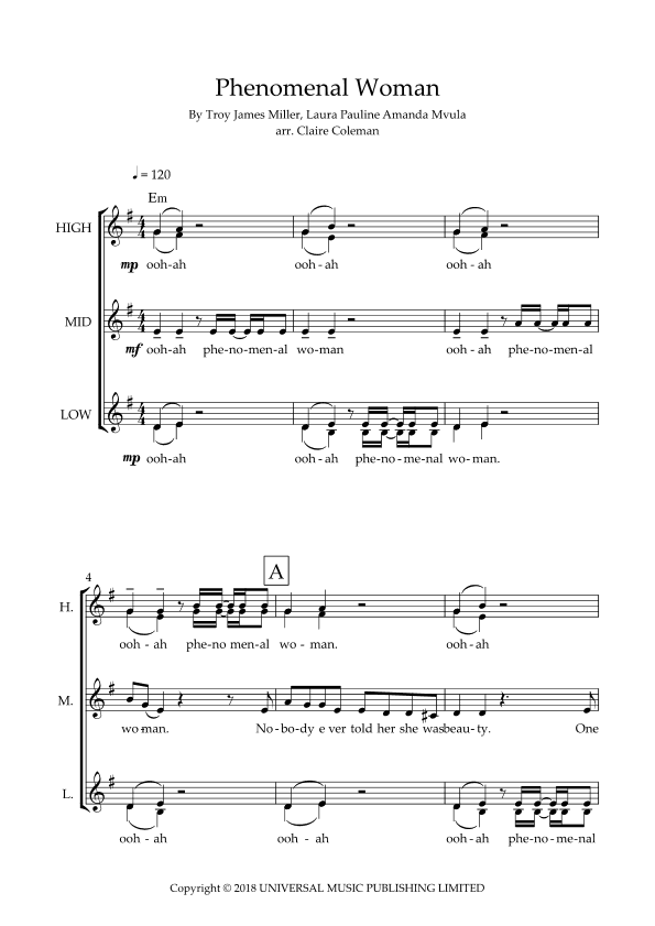 Phenomenal Woman (arr. Claire Coleman)