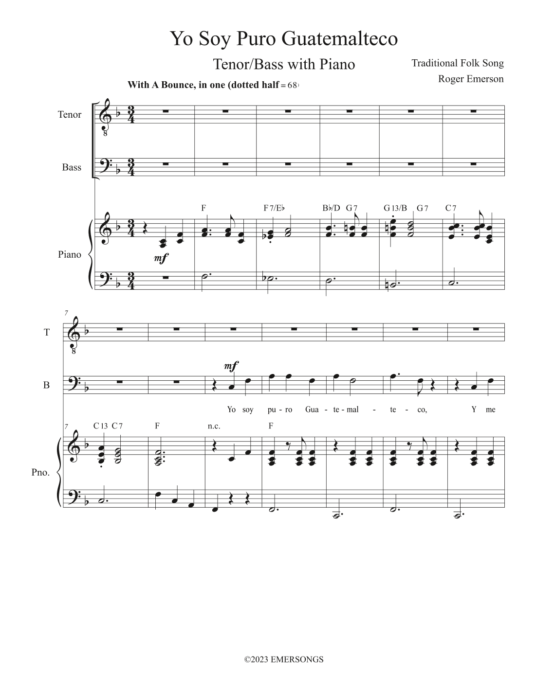 Yo Soy Puro Guatemalteco (I Am Pure Guatemalan) (arr. Roger Emerson)