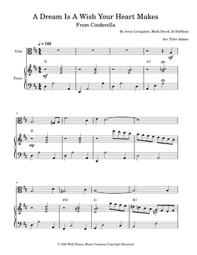 A Dream Is A Wish Your Heart Makes (arr. Tyler Adams)