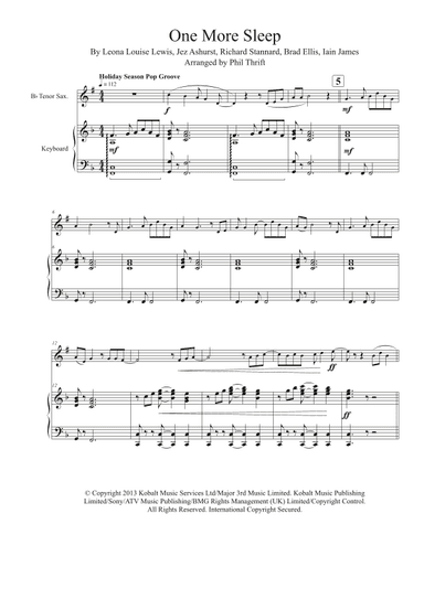 One More Sleep (arr. Phil Thrift)