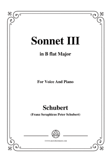 Schubert-Sonnet III,in B flat Major,for Voice&Piano (arr. MSM)