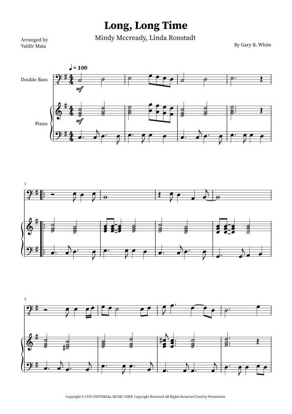 Long Long Time (arr. Valdir Maia)