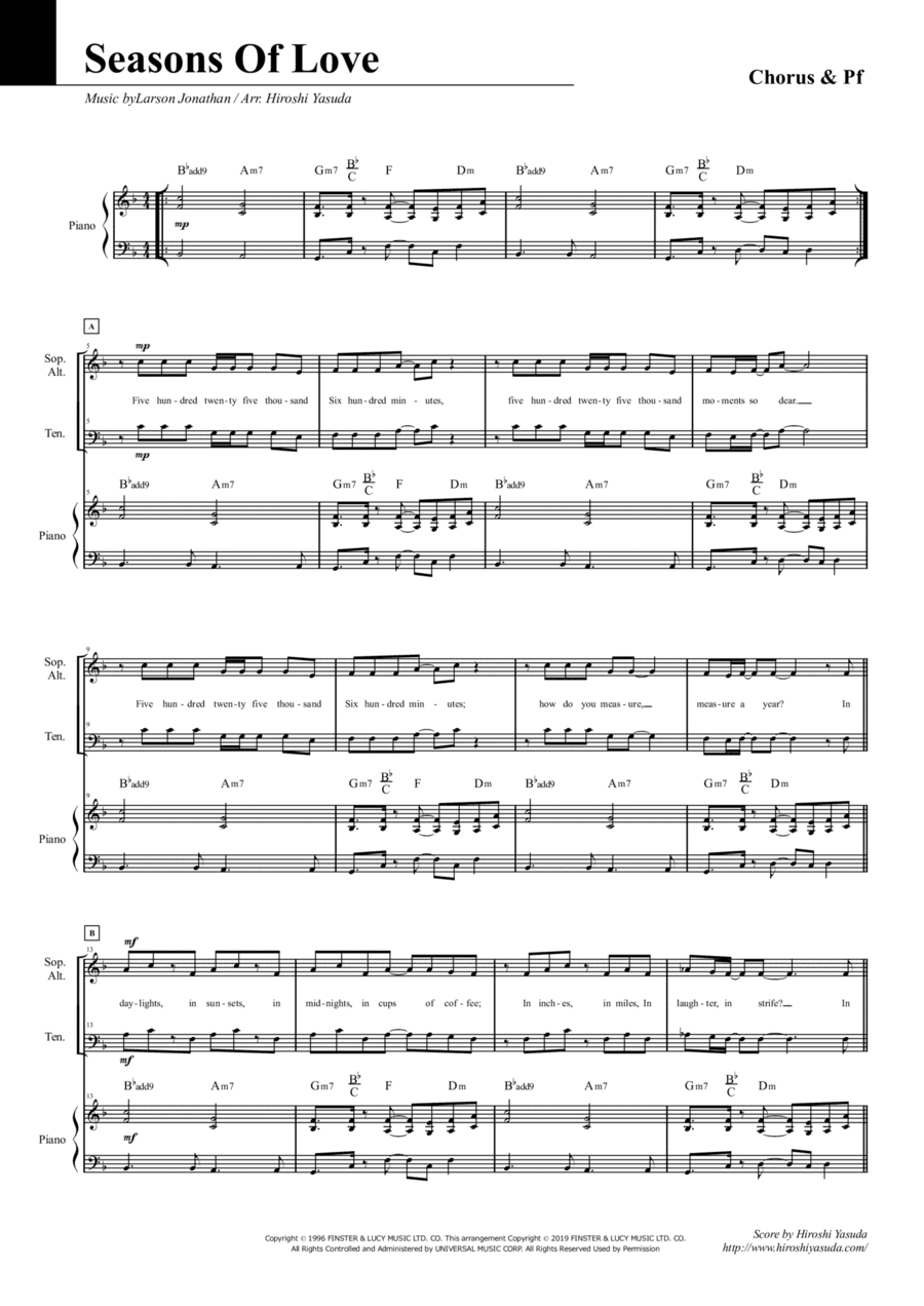 Seasons Of Love (arr. Hiroshi Yasuda)
