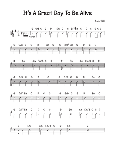 It's A Great Day To Be Alive (arr. David M Fagnant)