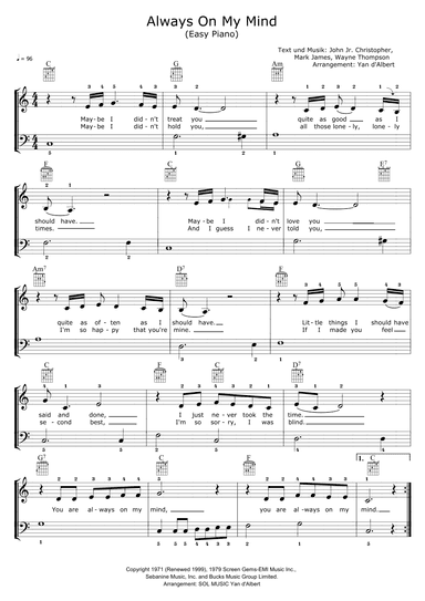 Always On My Mind (arr. Yan d'Albert)