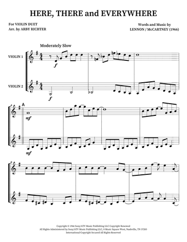 Here, There And Everywhere (arr. Arby Richter)