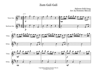 Zum Gali Gali- Tenor Sax and Bari Sax Duet (arr. Dominic Meccia)